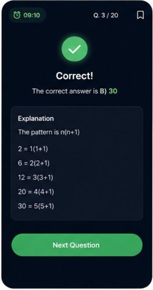 Exsim answer explanation screen.